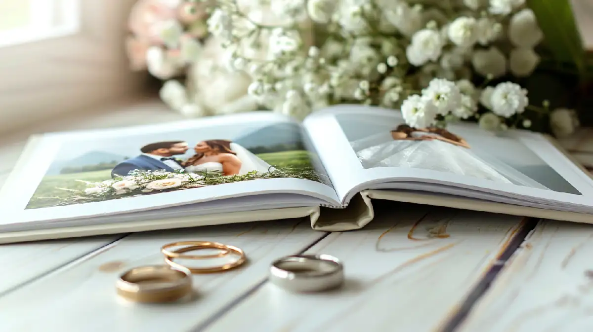 Album de photos de mariage et alliance