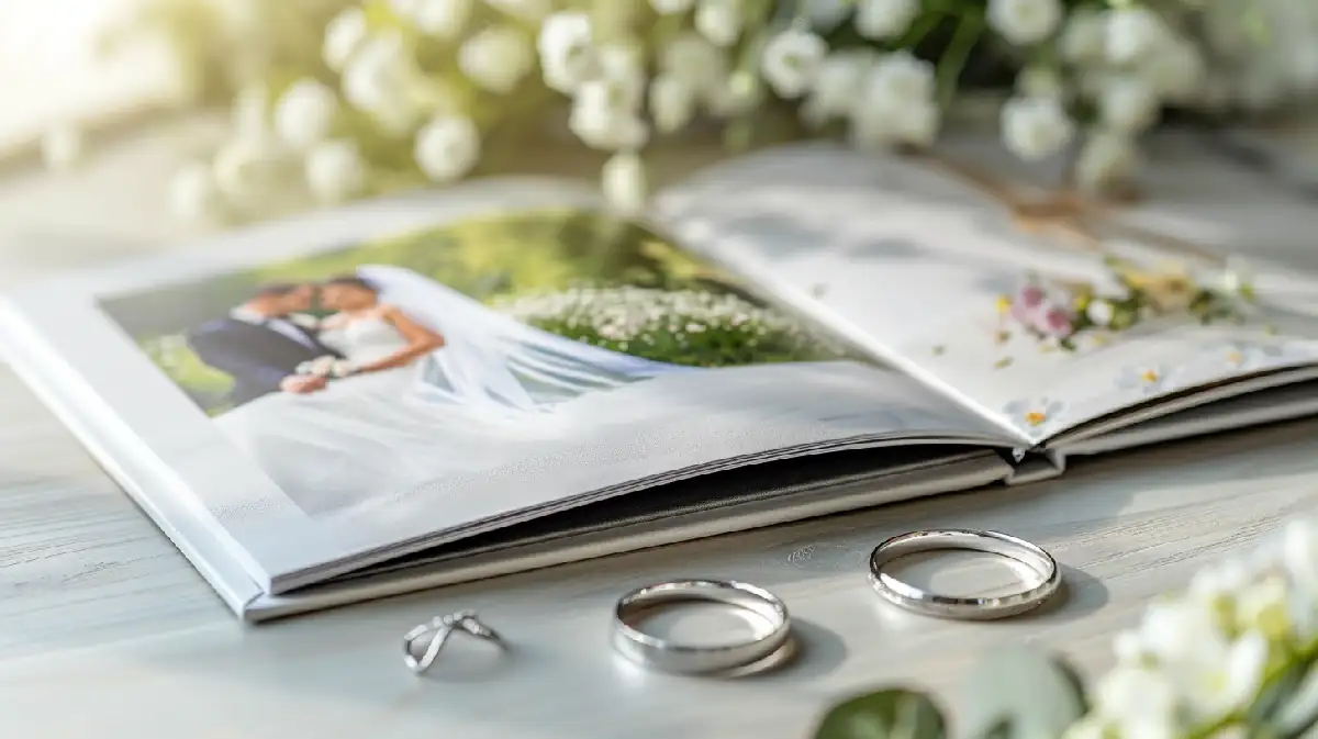 Comment choisir l'album photo de mariage parfait : votre guide complet © Photo Midjourney